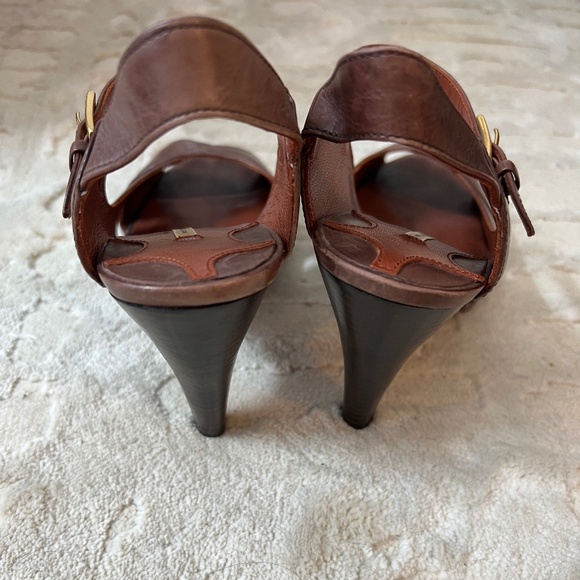 Max Studio Brown Peep Toe Slingback Mary Jane 7.5 - Picture 3 of 4